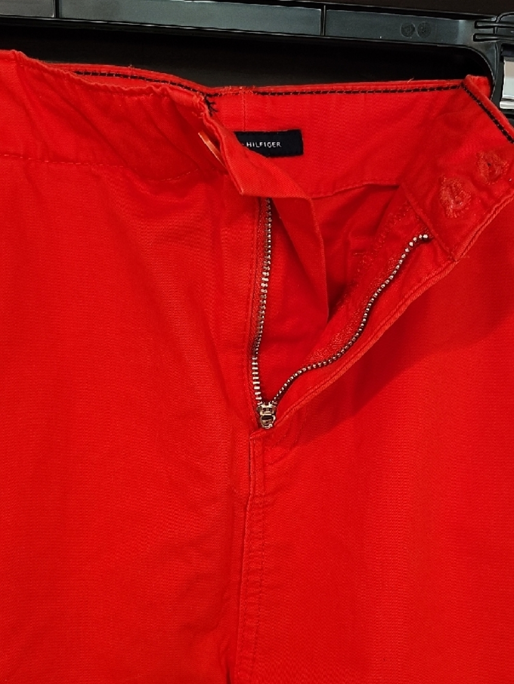 Tommy Hilfilger Bright Red-Orange Button-Front Skirt - Picture 6 of 9
